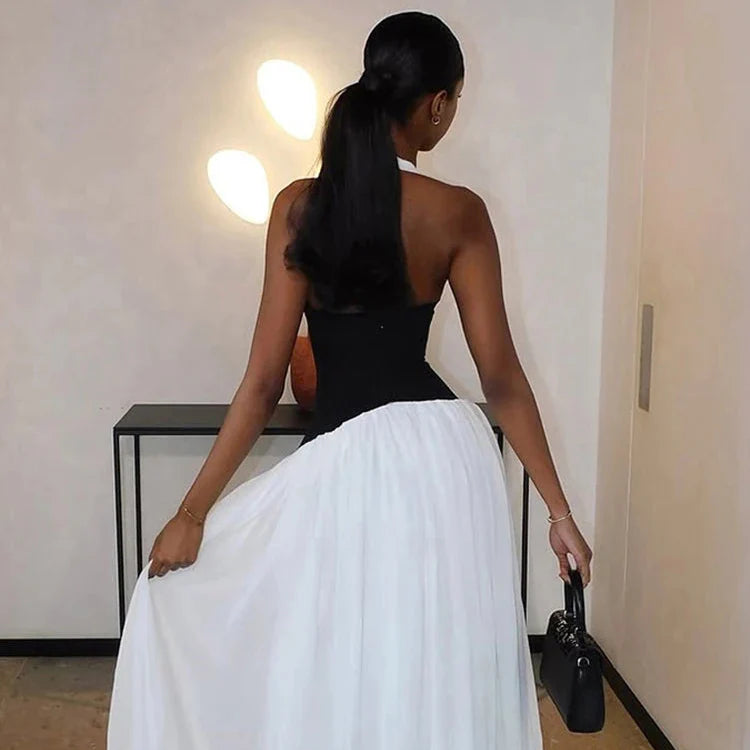 Patchwork Halter Party Dress