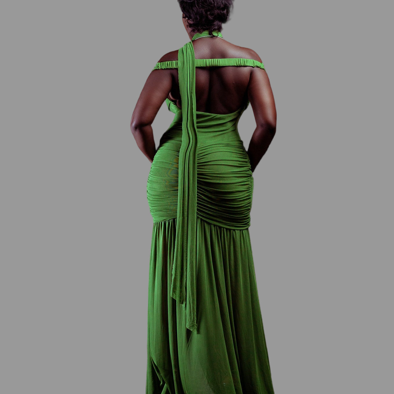 Off-shoulder Split Long Dress