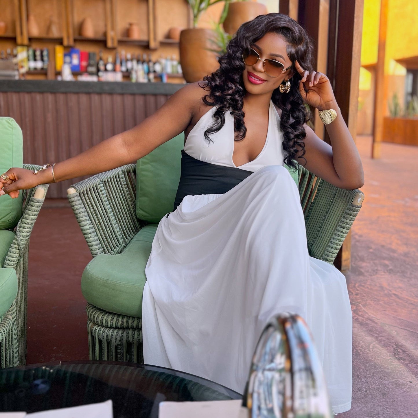 Patchwork Halter Party Dress