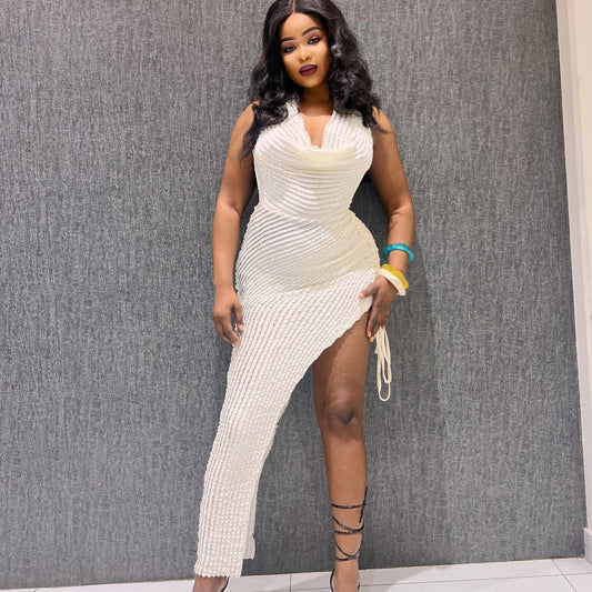 Halter Swinging Neck Backless Dress