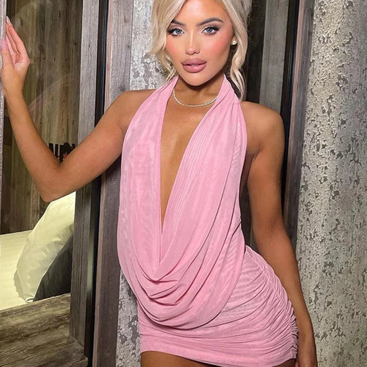 Two Piece Top and Shirring Mini Skirt Set