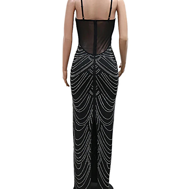 Asake's Crystal Rhinestone Pearl Dress