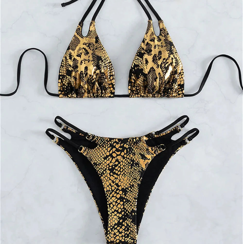 Snake Metallic Bikini