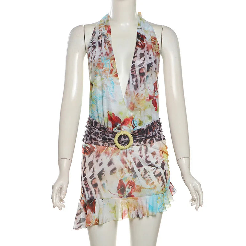 Halter Neck Mini Bodycon Dress