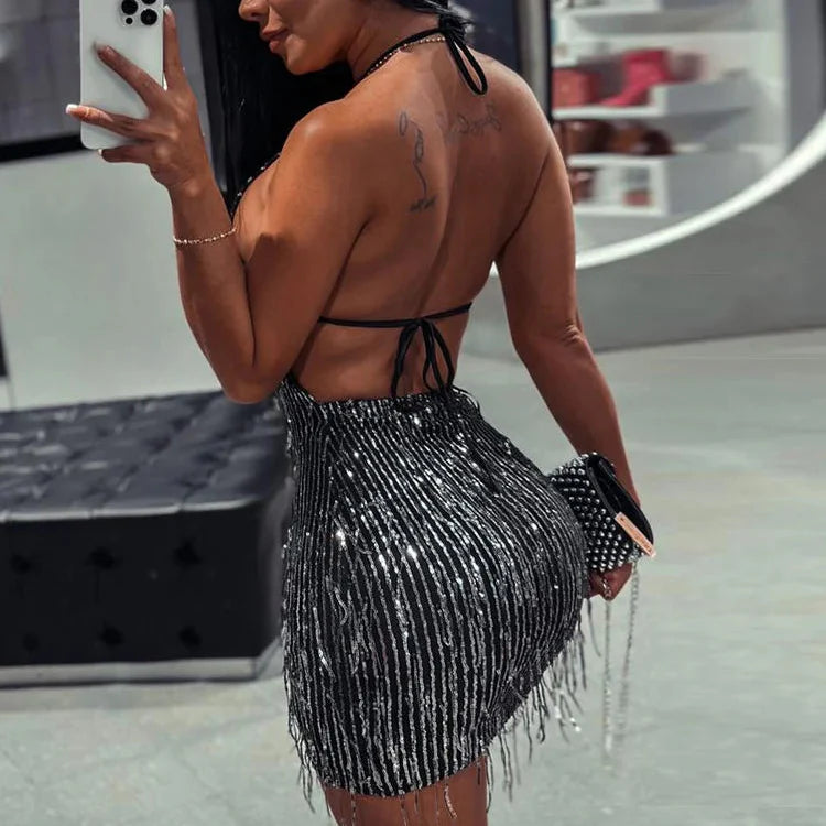 Tassel Patchwork Mini Dress