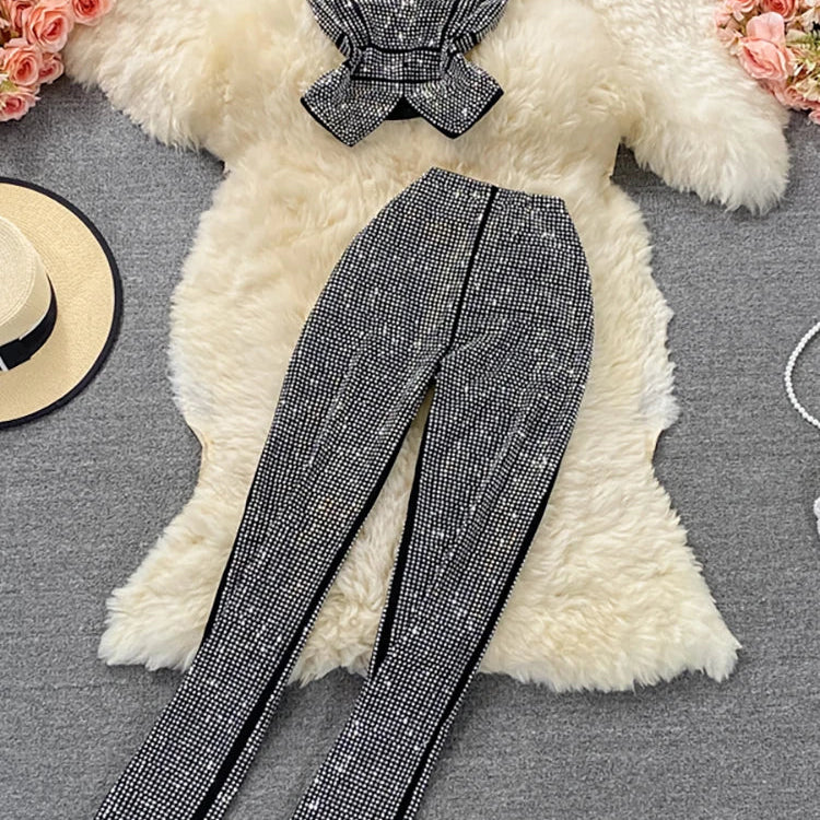 Serwaa's Diamond Off Shoulder Top and Pant Set